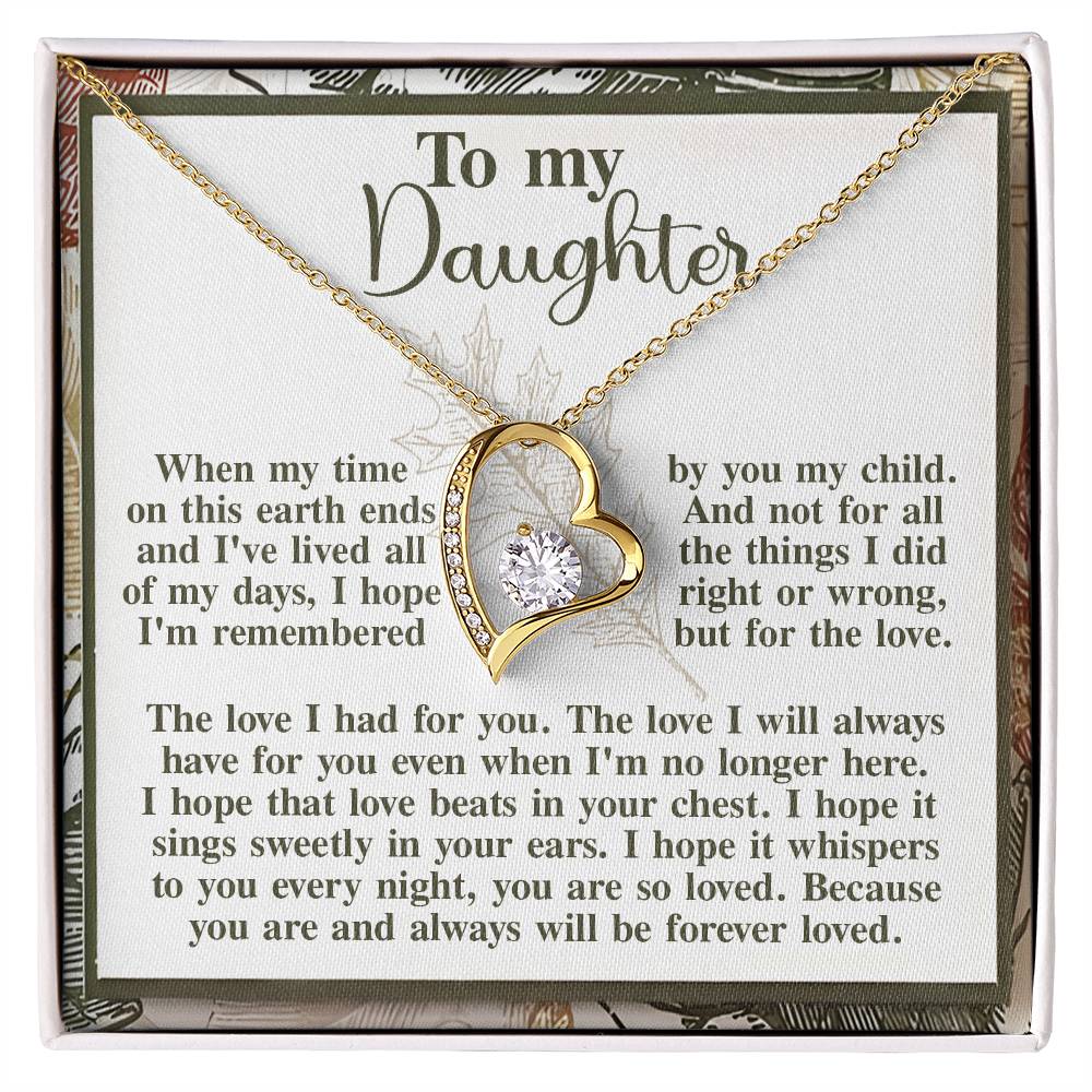 To my Daughter Forever Love necklace Daughter-In Your Ears