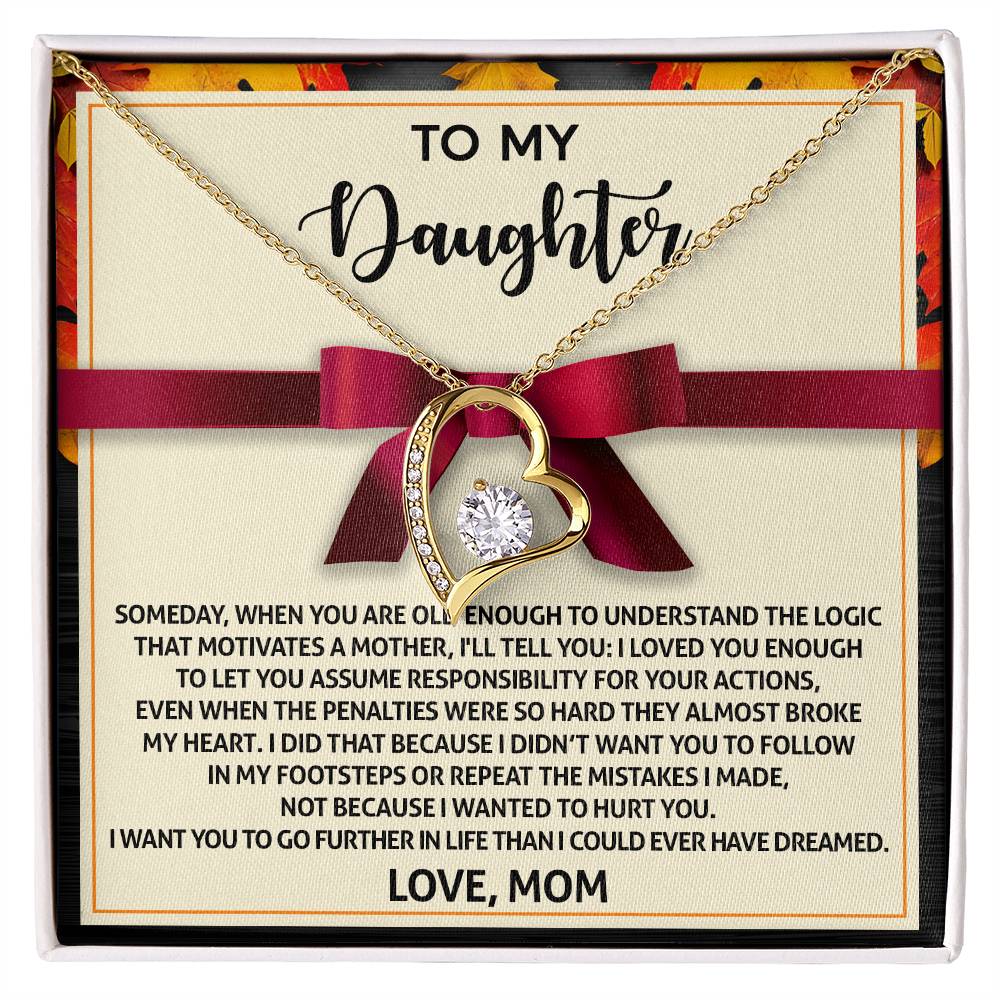 To My Daughter-Further In Life Forever Love Necklace Love Mom