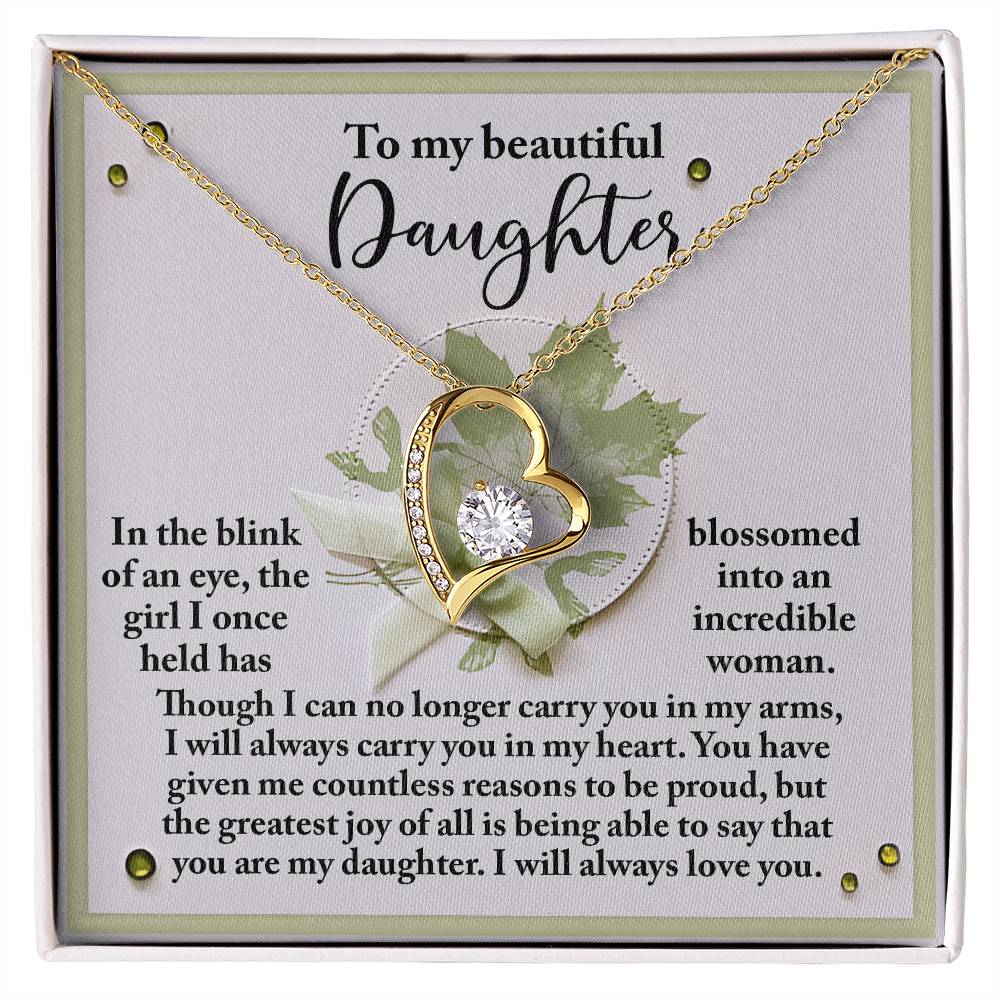 To My Beautiful Daughter Incredible Woman Forever Love Necklace I will always love you