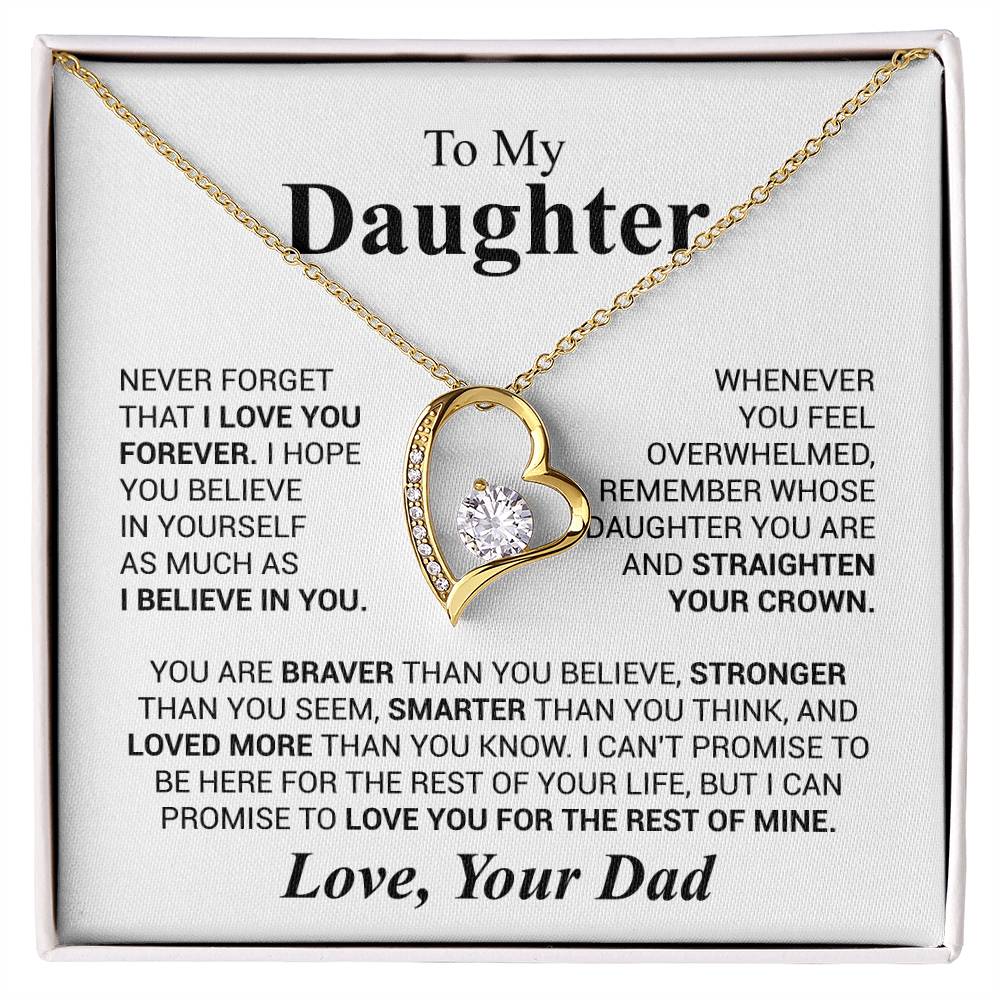 Father to Daughter Gifts from Dad to Daughter Necklace, Father Daughter Necklace for Daughter from Dad, Forever Love Necklace Gifts