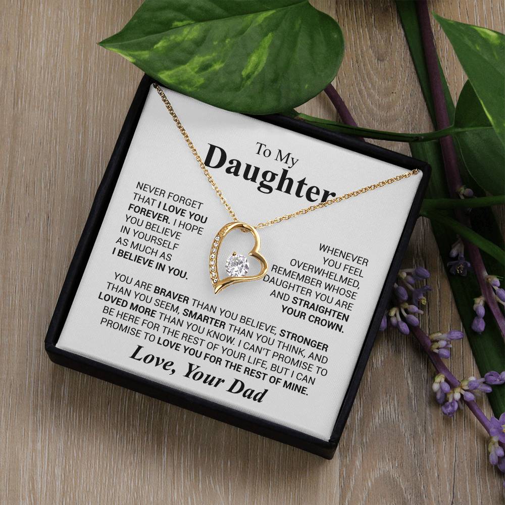 Father to Daughter Gifts from Dad to Daughter Necklace, Father Daughter Necklace for Daughter from Dad, Forever Love Necklace Gifts