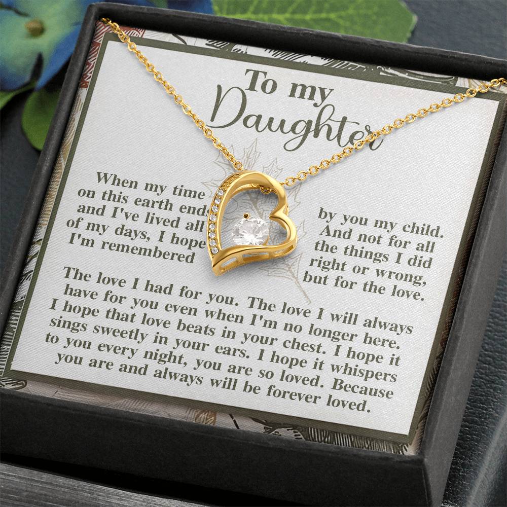 To my Daughter Forever Love necklace Daughter-In Your Ears