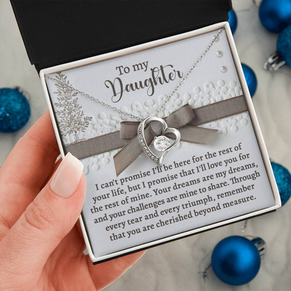 To My Daughter Necklace, Forever Love Jewelry, Personalized Message Card, Gift for Daughters, Keepsake Jewelry, Love Necklace Daughter-Mine To Share Forever Love Necklace for Daughter | Special Holiday Gift with Message Card