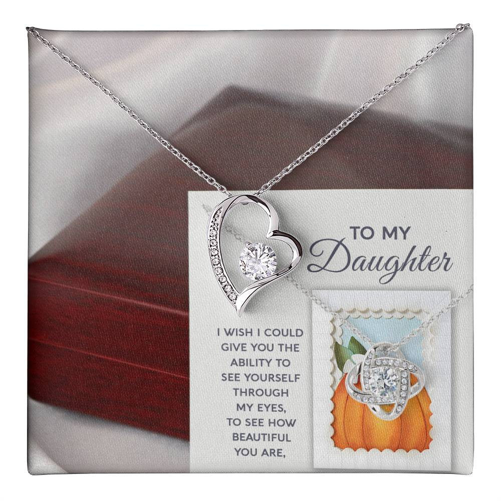 Daughter-How Special Daughter-Saying A Word Forever Love Necklace for Daughter | Special Holiday Gift with Message Card