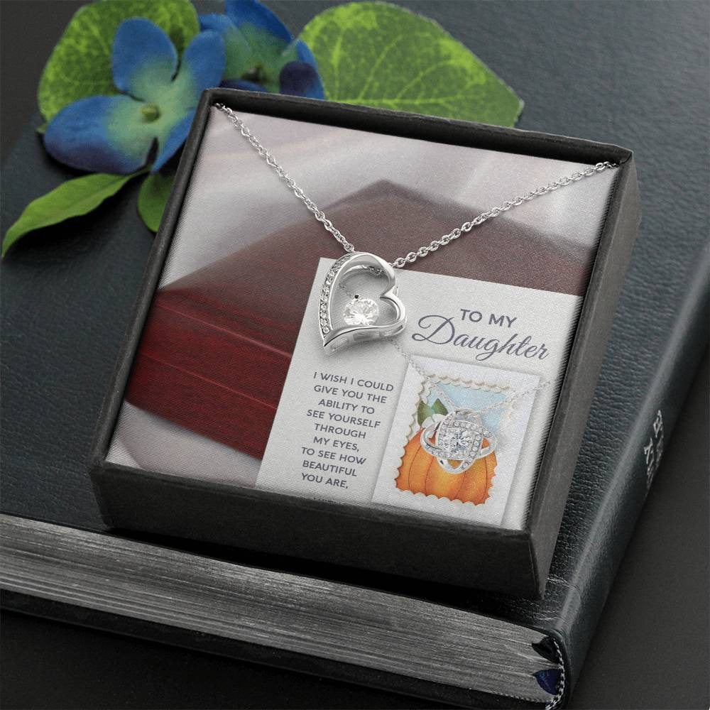 Daughter-How Special Daughter-Saying A Word Forever Love Necklace for Daughter | Special Holiday Gift with Message Card