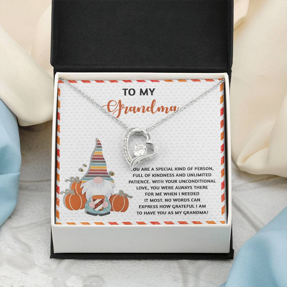 To My Grandma-Sentimental Love Necklace, Grandma Jewelry, Holiday Gift for Grandma with Message Card, Forever Love Necklace