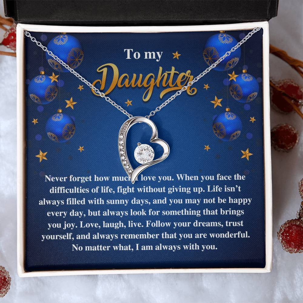 To My Daughter Necklace, Forever Love Jewelry, Personalized Message Card, Gift for Daughters, Keepsake Jewelry, Love Necklace