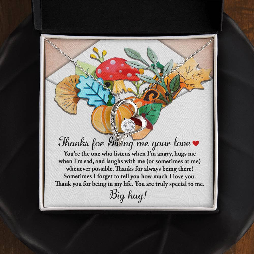 Thanksgiving-Big Hug Forever Love Necklace for Daughter | Special Holiday Gift with Message Card